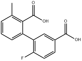 2-(5-Carboxy-2-fluorophenyl)-6-methylbenzoic acid Structure