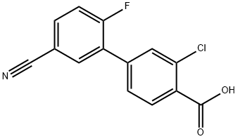 2-Chloro-4-(5-cyano-2-fluorophenyl)benzoic acid Structure