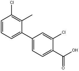 2-Chloro-4-(3-chloro-2-methylphenyl)benzoic acid Structure