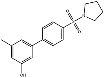 3-Methyl-5-[4-(pyrrolidinylsulfonyl)phenyl]phenol Structure