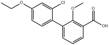 3-(2-Chloro-4-ethoxyphenyl)-2-methoxybenzoic acid Structure