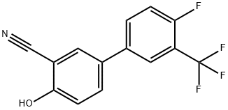 2-Cyano-4-(4-fluoro-3-trifluoromethylphenyl)phenol Structure