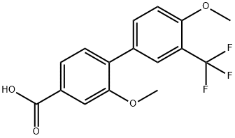 4-(4-Methoxy-3-trifluoromethylphenyl)-3-methoxybenzoic acid Structure