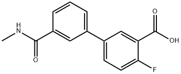 2-Fluoro-5-[3-(N-methylaminocarbonyl)phenyl]benzoic acid Structure