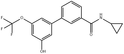 [1,1'-Biphenyl]-3-carboxamide, N-cyclopropyl-3'-hydroxy-5'-(trifluoromethoxy)- Structure