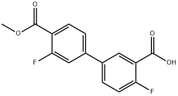 2-Fluoro-5-(3-fluoro-4-methoxycarbonylphenyl)benzoic acid Structure