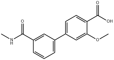 2-Methoxy-4-[3-(N-methylaminocarbonyl)phenyl]benzoic acid Structure