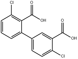 2-(3-Carboxy-4-chlorophenyl)-6-chlorobenzoic acid Structure