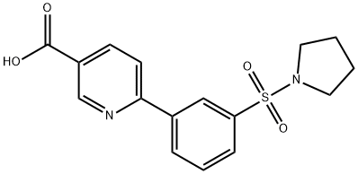 6-[3-(Pyrrolidinylsulfonyl)phenyl]nicotinic acid Structure