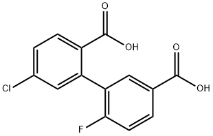 2-(5-Carboxy-2-fluorophenyl)-4-chlorobenzoic acid Structure