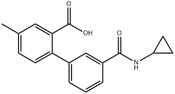 2-[3-(Cyclopropylaminocarbonyl)phenyl]-5-methylbenzoic acid Structure