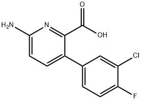 6-Amino-3-(3-chloro-4-fluorophenyl)picolinic acid Structure