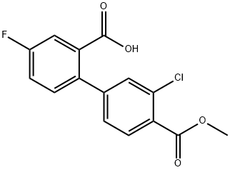 2-(3-Chloro-4-methoxycarbonylphenyl)-5-fluorobenzoic acid Structure