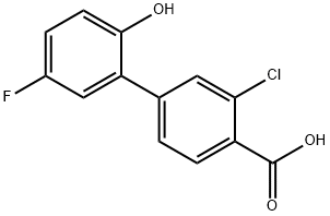 2-Chloro-4-(5-fluoro-2-hydroxyphenyl)benzoic acid Structure