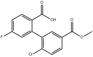 2-(2-Chloro-5-methoxycarbonylphenyl)-4-fluorobenzoic acid 구조식 이미지