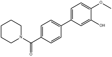 2-Methoxy-5-[4-(piperidine-1-carbonyl)phenyl]phenol Structure