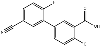 2-Chloro-5-(5-cyano-2-fluorophenyl)benzoic acid Structure