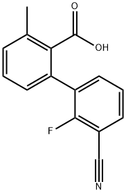 2-(3-Cyano-2-fluorophenyl)-6-methylbenzoic acid Structure