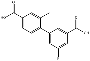 4-(3-Carboxy-5-fluorophenyl)-3-methylbenzoic acid Structure