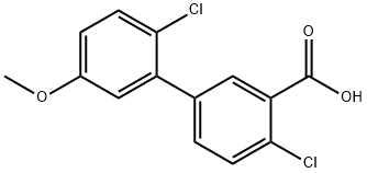 2-Chloro-5-(2-chloro-5-methoxyphenyl)benzoic acid Structure