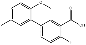 2-Fluoro-5-(2-methoxy-5-methylphenyl)benzoic acid Structure