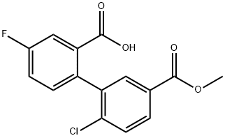 2-(2-Chloro-5-methoxycarbonylphenyl)-5-fluorobenzoic acid Structure