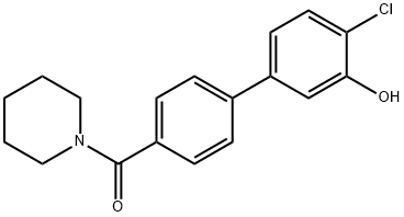 2-Chloro-5-[4-(piperidine-1-carbonyl)phenyl]phenol Structure