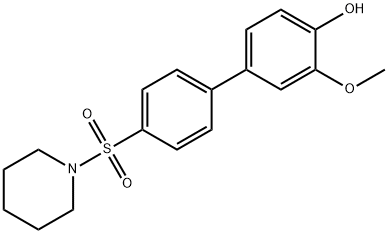 2-Methoxy-4-[4-(piperidin-1-ylsulfonyl)phenyl]phenol Structure