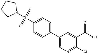 2-Chloro-5-[4-(pyrrolidinylsulfonyl)phenyl]nicotinic acid Structure