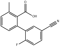 2-(5-Cyano-2-fluorophenyl)-6-methylbenzoic acid Structure