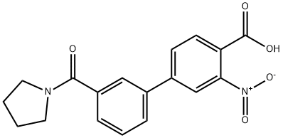 2-Nitro-4-(3-pyrrolidinylcarbonylphenyl)benzoic acid Structure