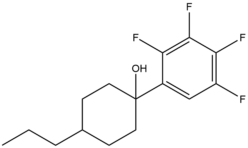 4-Propyl-1-(2,3,4,5-tetrafluorophenyl)cyclohexanol Structure