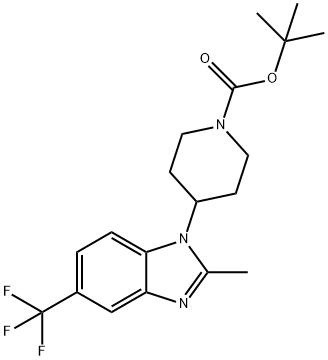 1-Piperidinecarboxylic acid, 4-[2-methyl-5-(trifluoromethyl)-1H-benzimidazol-1-yl]-, 1,1-dimethylethyl ester Structure