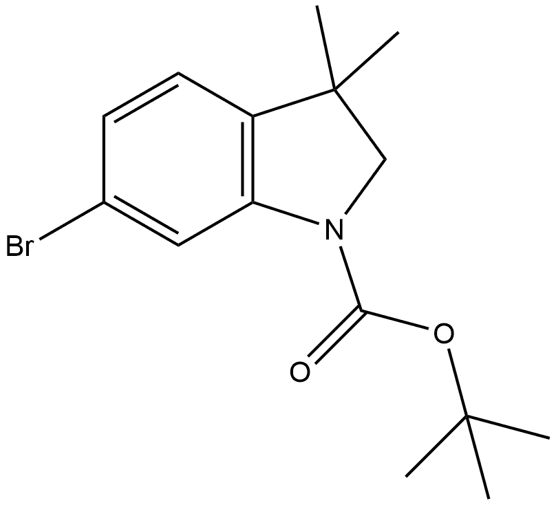 1,1-Dimethylethyl 6-bromo-2,3-dihydro-3,3-dimethyl-1H-indole-1-carboxylate Structure