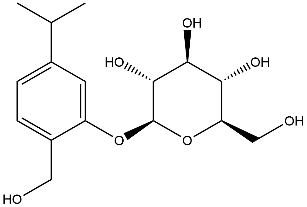 2-(Hydroxymethyl)-5-(1-methylethyl)phenyl β-D-glucopyranoside Structure