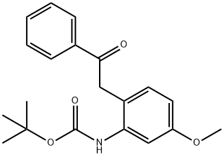 Carbamic acid, N-[5-methoxy-2-(2-oxo-2-phenylethyl)phenyl]-, 1,1-dimethylethyl ester 구조식 이미지