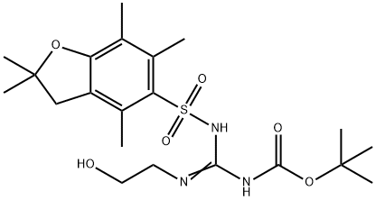 Carbamic acid, N-[[[(2,3-dihydro-2,2,4,6,7-pentamethyl-5-benzofuranyl)sulfonyl]amino][(2-hydroxyethyl)imino]methyl]-, 1,1-dimethylethyl ester Structure