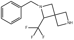 2,6-Diazaspiro[3.3]heptane, 2-(phenylmethyl)-1-(trifluoromethyl)- Structure