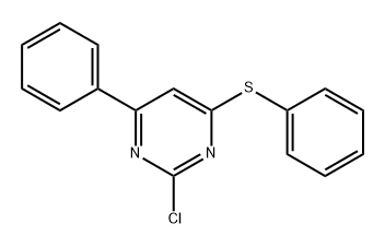 Pyrimidine, 2-chloro-4-phenyl-6-(phenylthio)- Structure