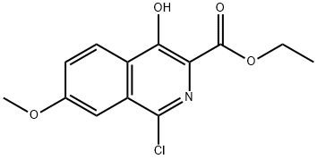 3-?Isoquinolinecarboxyl?ic acid, 1-?chloro-?4-?hydroxy-?7-?methoxy-?, ethyl ester Structure