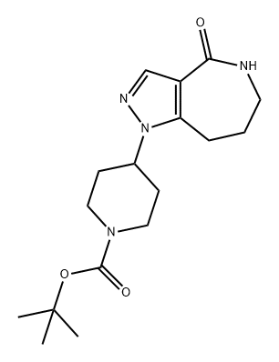 1-Piperidinecarboxylic acid, 4-(5,6,7,8-tetrahydro-4-oxopyrazolo[4,3-c]azepin-1(4H)-yl)-, 1,1-dimethylethyl ester Structure