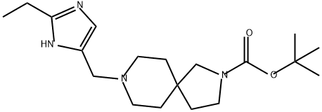 2,8-Diazaspiro[4.5]decane-2-carboxylic acid, 8-[(2-ethyl-1H-imidazol-5-yl)methyl]-, 1,1-dimethylethyl ester Structure