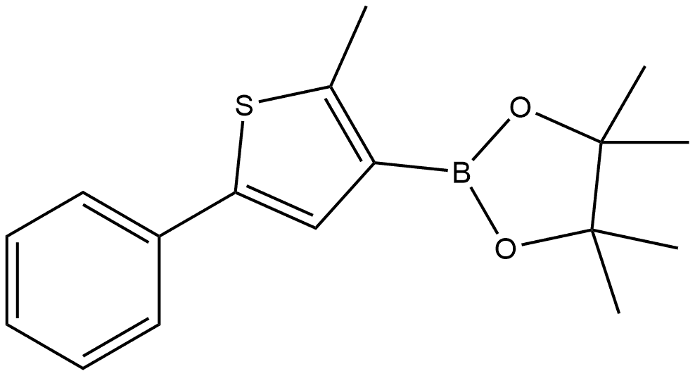 4,4,5,5-Tetramethyl-2-(2-methyl-5-phenyl-3-thienyl)-1,3,2-dioxaborolane Structure