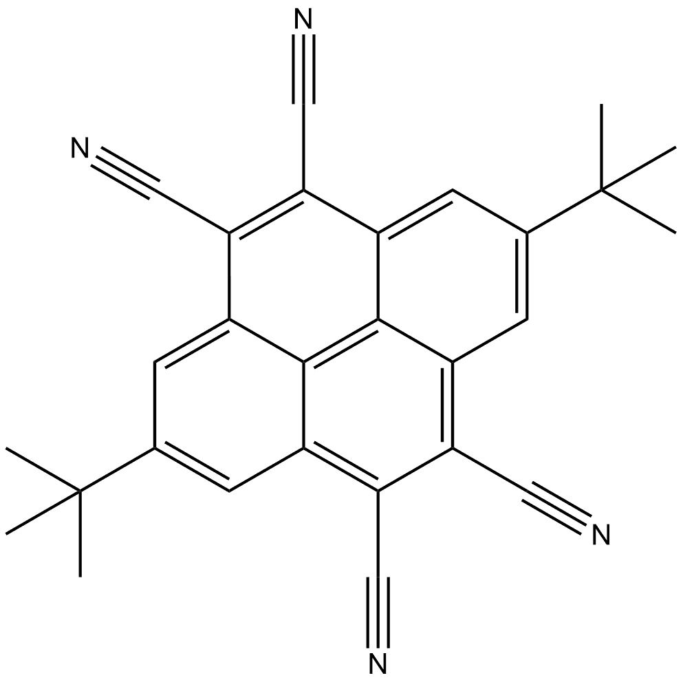 2,7-di-tert-butyl-4,5,9,10-tetracyanopyrene Structure