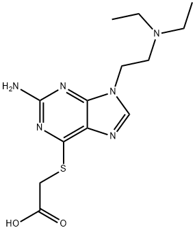 Acetic acid, 2-[[2-amino-9-[2-(diethylamino)ethyl]-9H-purin-6-yl]thio]- Structure