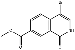 7-Isoquinolinecarboxylic acid, 4-bromo-1,2-dihydro-1-oxo-, methyl ester 구조식 이미지