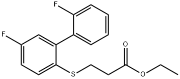 Propanoic acid, 3-[(2',5-difluoro[1,1'-biphenyl]-2-yl)thio]-, ethyl ester Structure