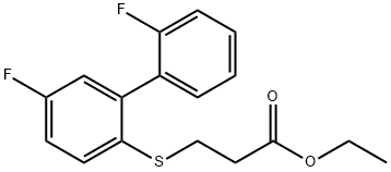 Propanoic acid, 3-[(2',5-difluoro[1,1'-biphenyl]-2-yl)thio]-, ethyl ester 구조식 이미지