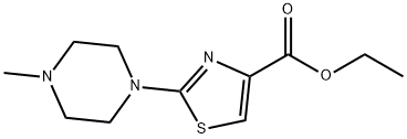 4-Thiazolecarboxylic acid, 2-(4-methyl-1-piperazinyl)-, ethyl ester Structure