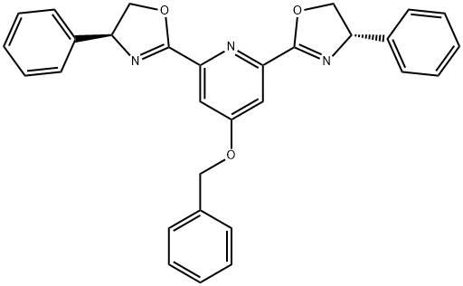 Pyridine, 2,6-bis[(4S)-4,5-dihydro-4-phenyl-2-oxazolyl]-4-(phenylmethoxy)- Structure